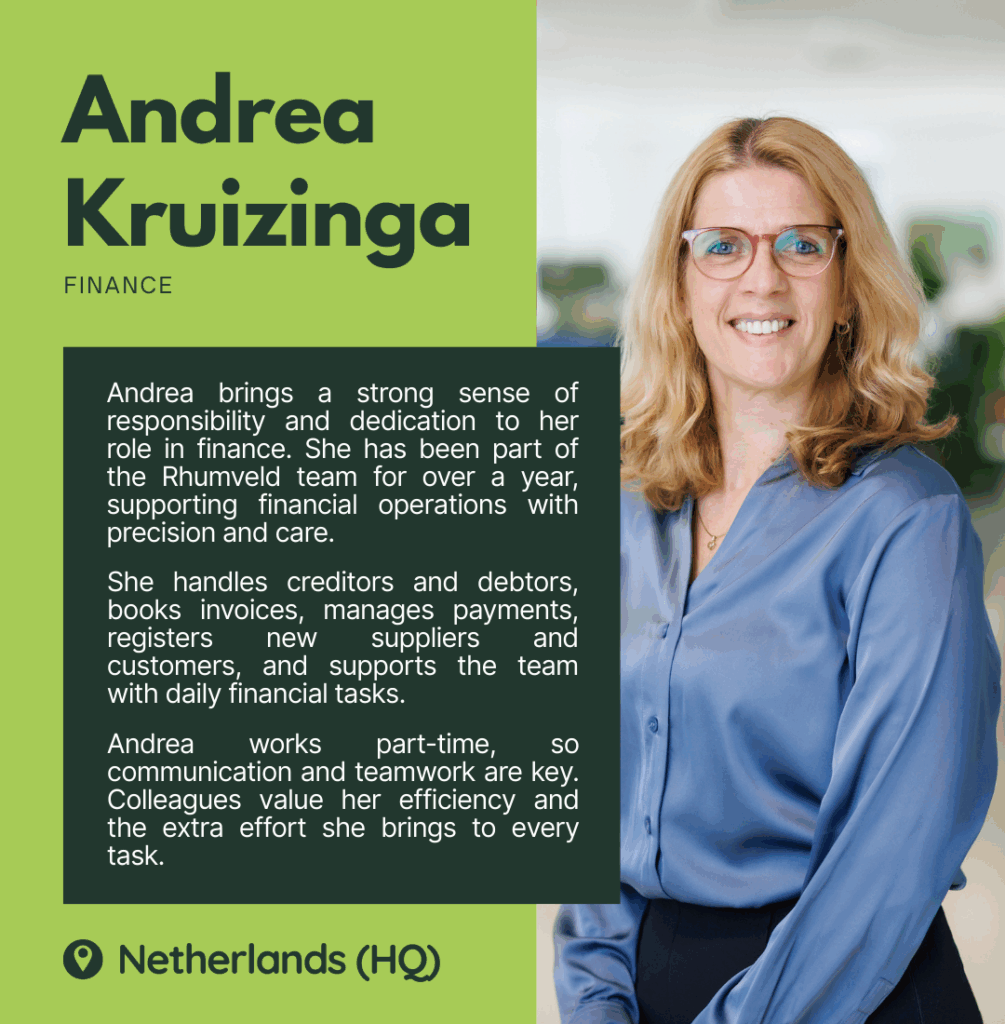 Andrea Kruizinga – Finance team member at Rhumveld